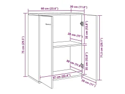 Aparador de madera de ingeniería roble artisan 60x30x75 cm