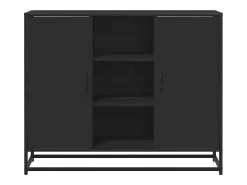 Aparador de madera de ingeniería negro 92x35x76 cm