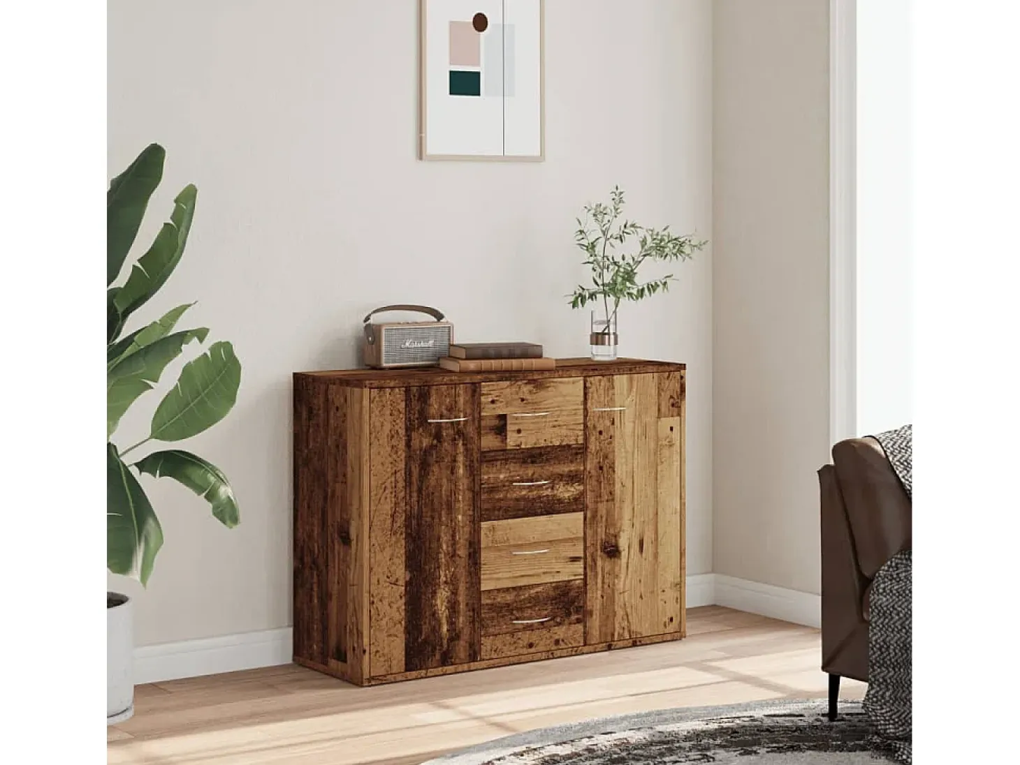 Aparador de madera de ingeniería madera envejecida 88x30x64 cm