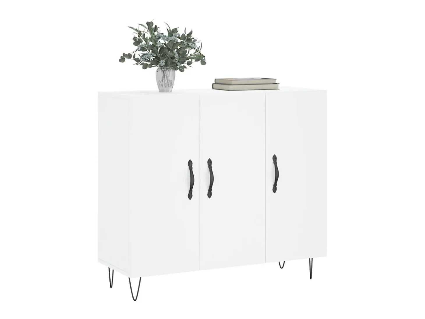 Aparador de madera de ingeniería blanco 90x34x80 cm ES24274