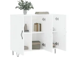 Aparador de madera de ingeniería blanco 90x34x80 cm ES24274