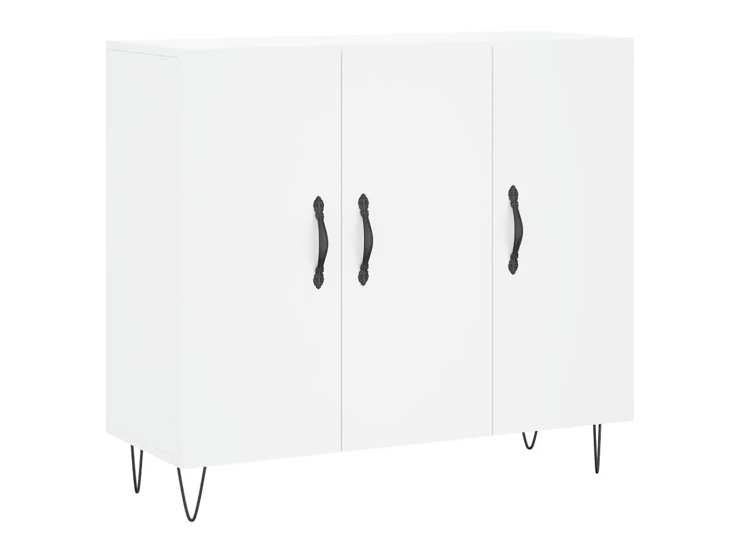 Aparador de madera de ingeniería blanco 90x34x80 cm ES24274