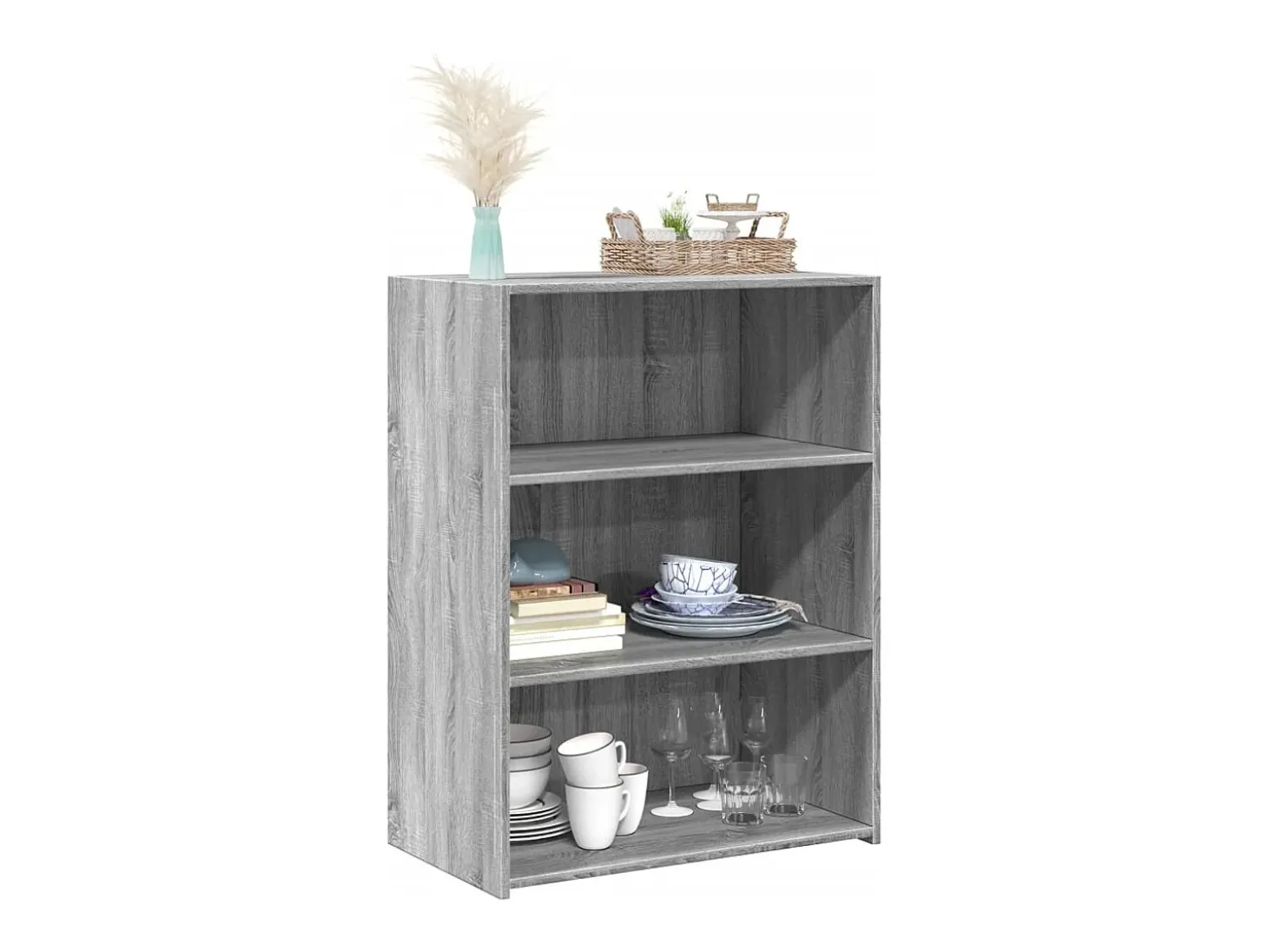 Aparador de madera de ingeniería gris Sonoma 70x41x93 cm
