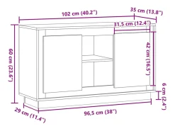 Aparador de madera de ingeniería roble artisan 102x35x55 cm