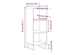 Aparador de madera de ingeniería gris hormigón 34,5x32,5x90 cm