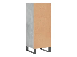 Aparador de madera de ingeniería gris hormigón 34,5x32,5x90 cm
