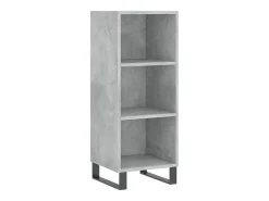 Aparador de madera de ingeniería gris hormigón 34,5x32,5x90 cm