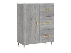 Aparador de madera de ingeniería gris Sonoma 69,5x34x90 cm ES42489