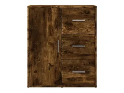 Aparador de madera de ingeniería 2 uds roble ahumado 60x31x70cm
