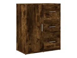 Aparador de madera de ingeniería 2 uds roble ahumado 60x31x70cm