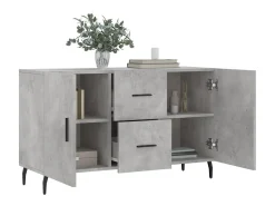 Aparador de madera de ingeniería gris hormigón 100x36x60 cm