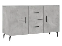Aparador de madera de ingeniería gris hormigón 100x36x60 cm