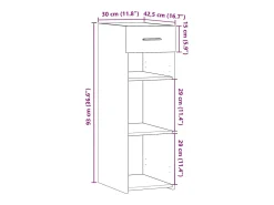 Aparador de madera de ingeniería marrón roble 30x42,5x93 cm