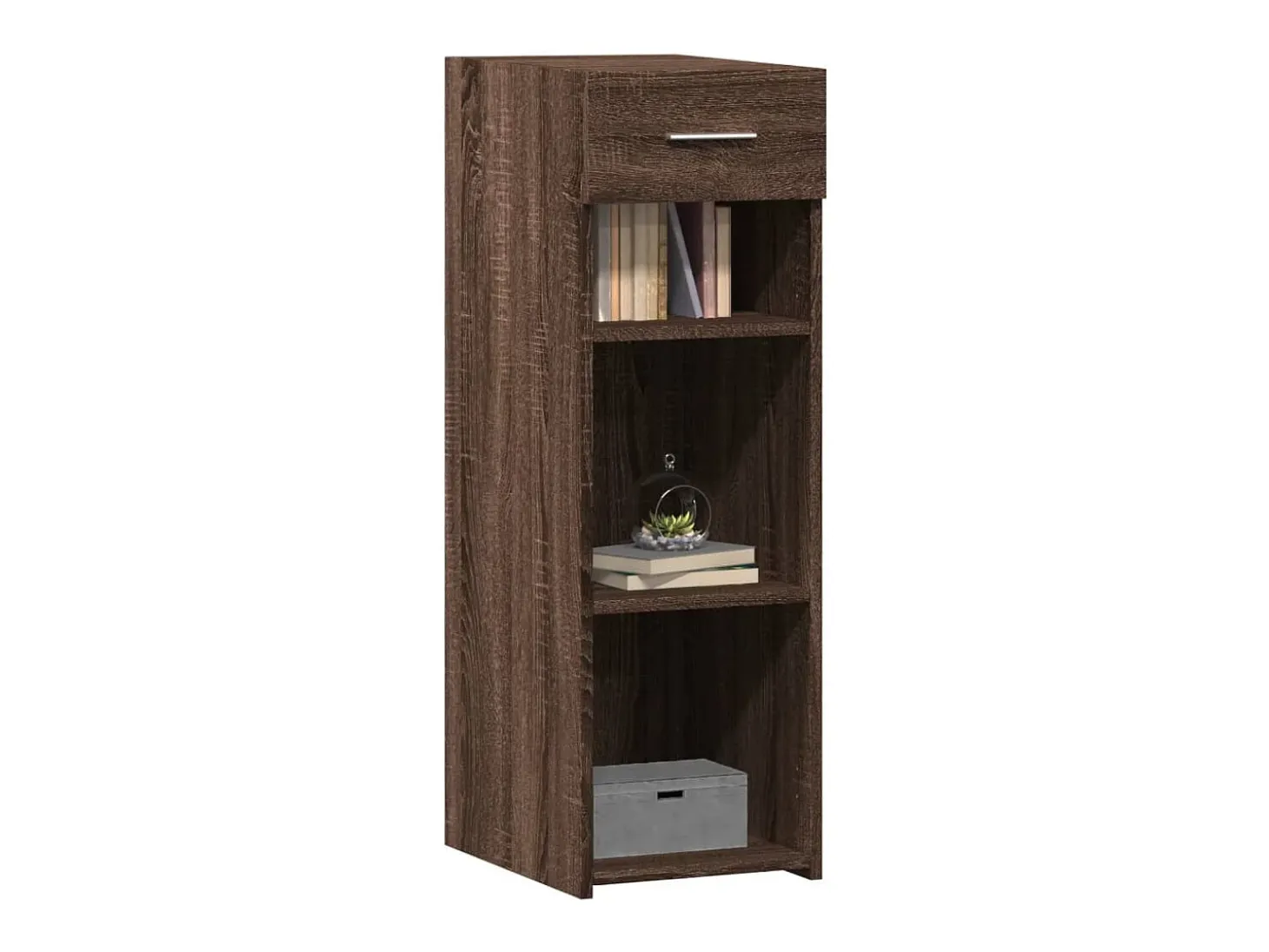 Aparador de madera de ingeniería marrón roble 30x42,5x93 cm
