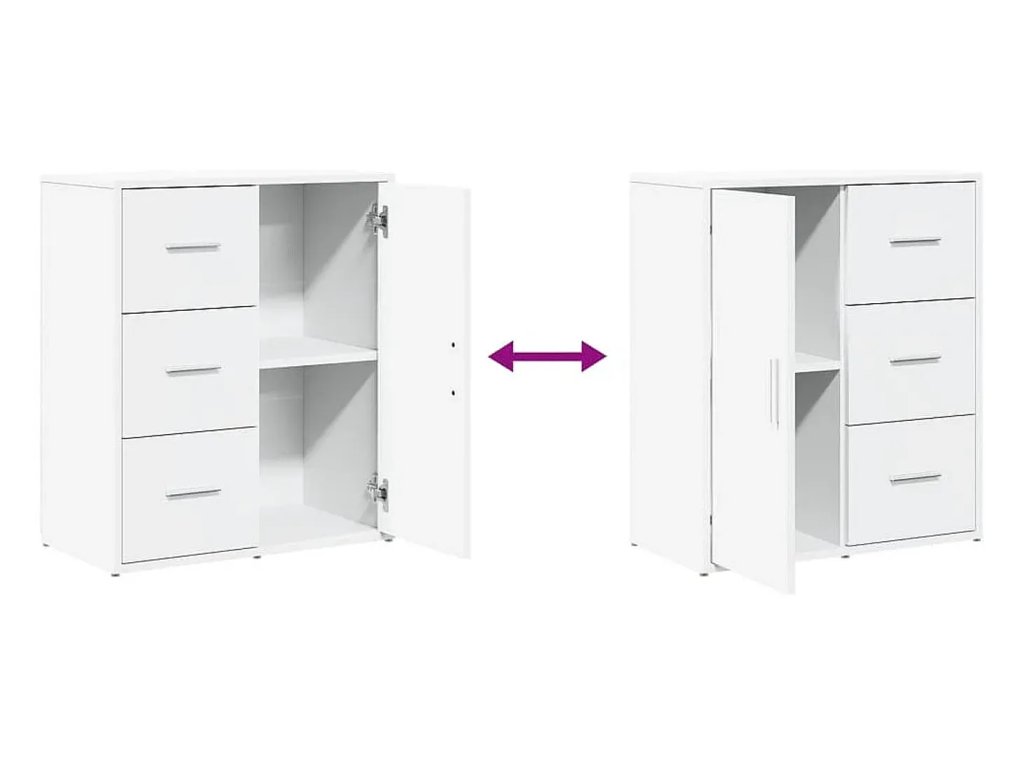 Aparador de madera de ingeniería 2 uds blanco 60x31x70 cm