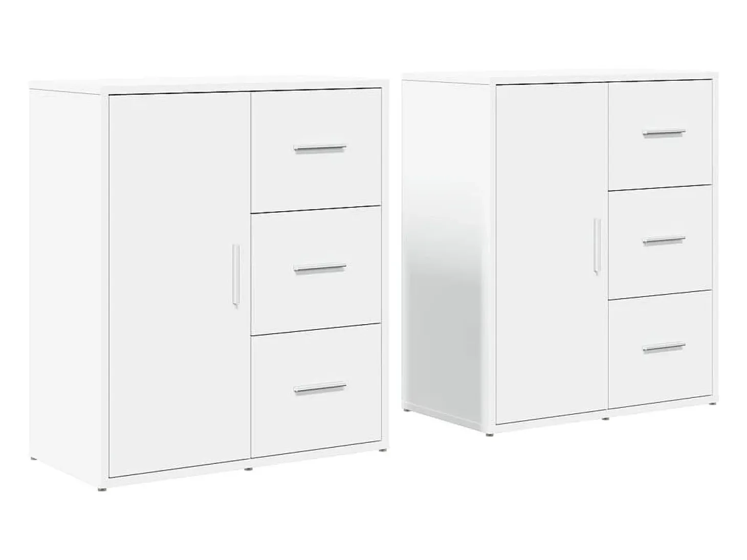 Aparador de madera de ingeniería 2 uds blanco 60x31x70 cm
