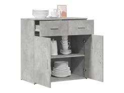 Aparador de madera de ingeniería gris hormigón 79x38x80 cm
