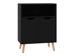 Aparador de madera de ingeniería negro brillo 60x30x72 cm ES73218