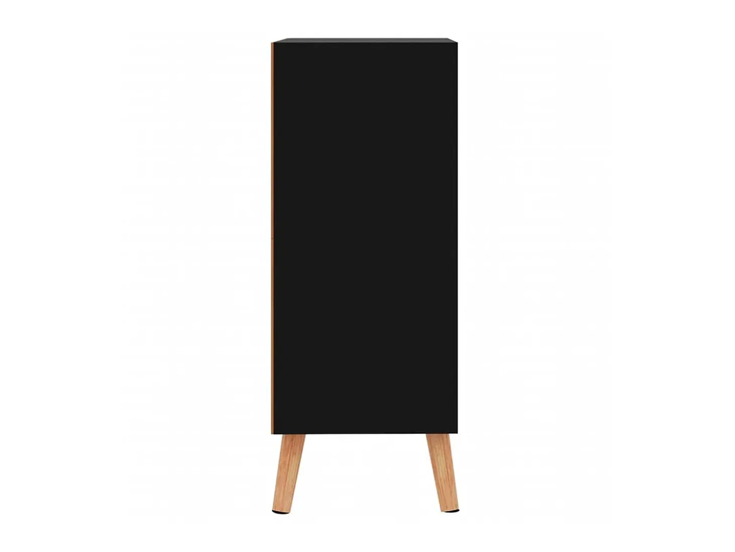 Aparador de madera de ingeniería negro brillo 60x30x72 cm ES73218