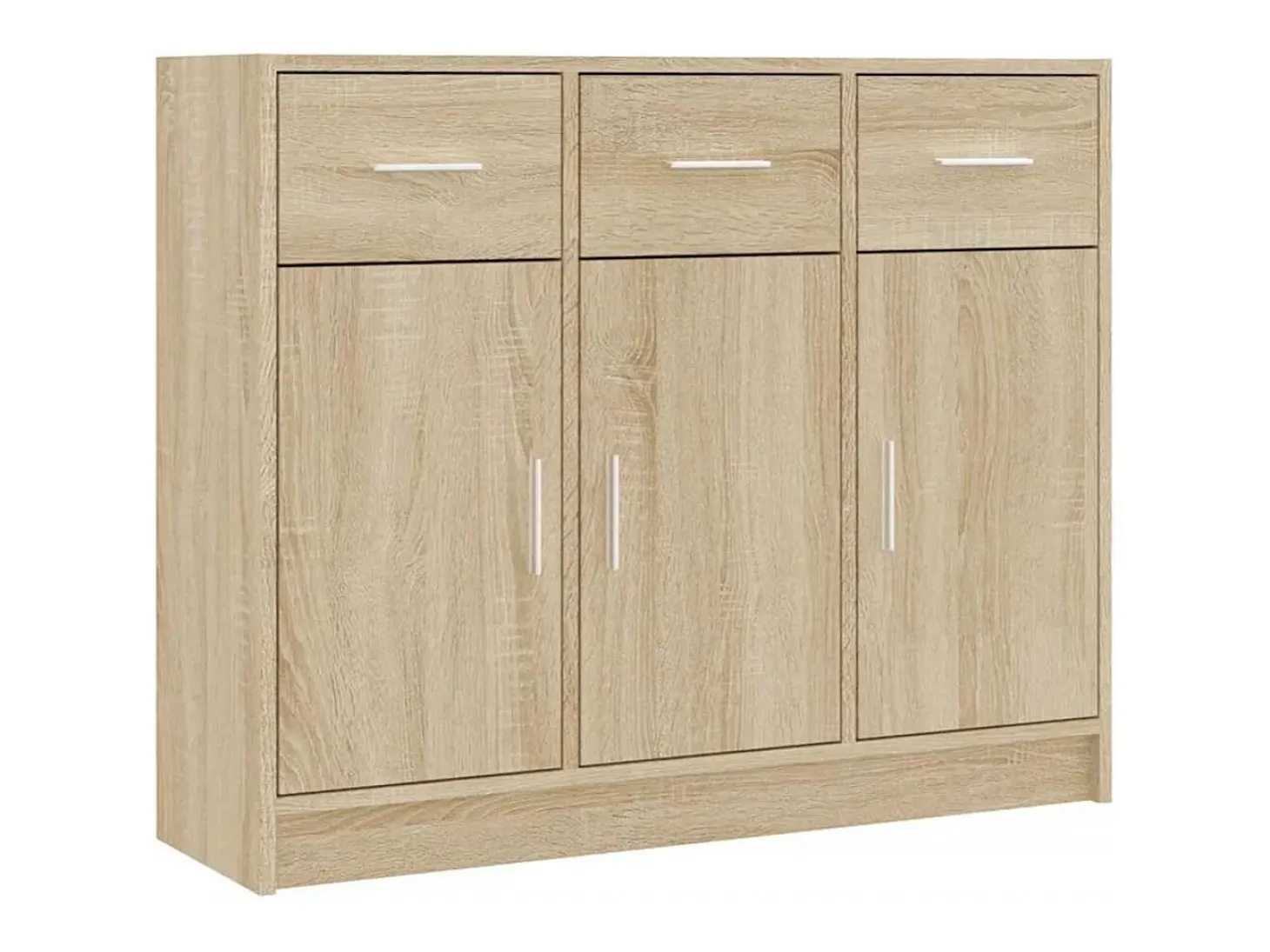 Aparador de madera de ingeniería color roble Sonoma 91x28x75 cm
