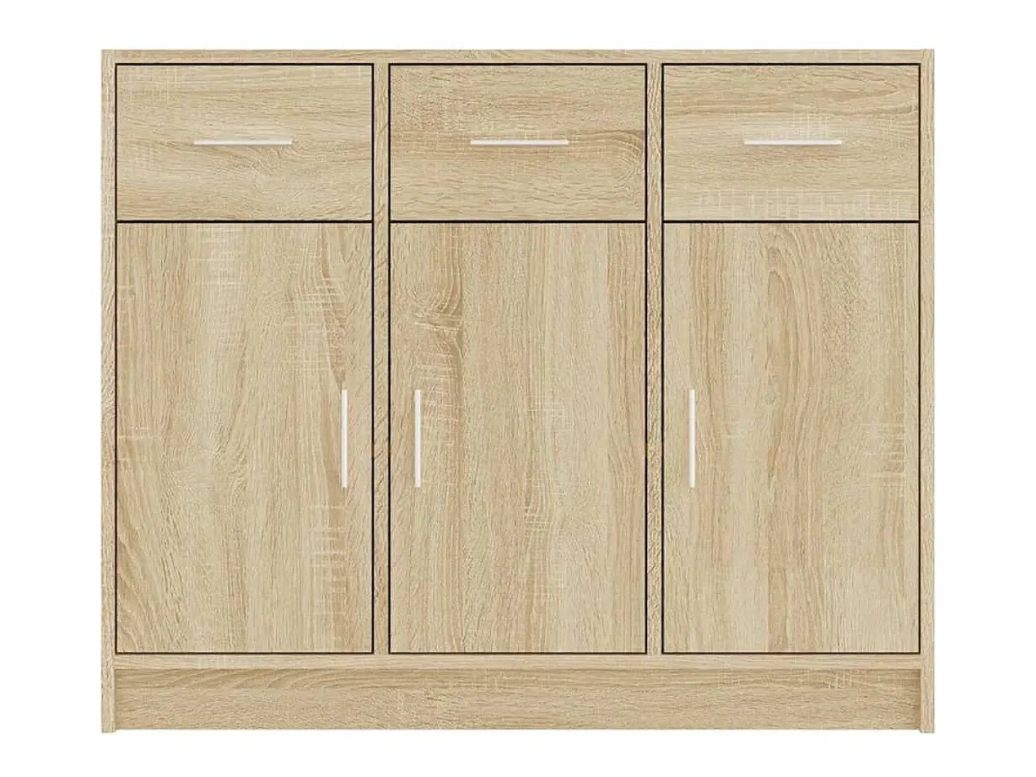 Aparador de madera de ingeniería color roble Sonoma 91x28x75 cm