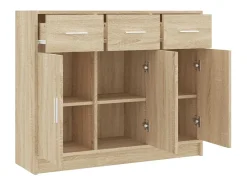 Aparador de madera de ingeniería color roble Sonoma 91x28x75 cm