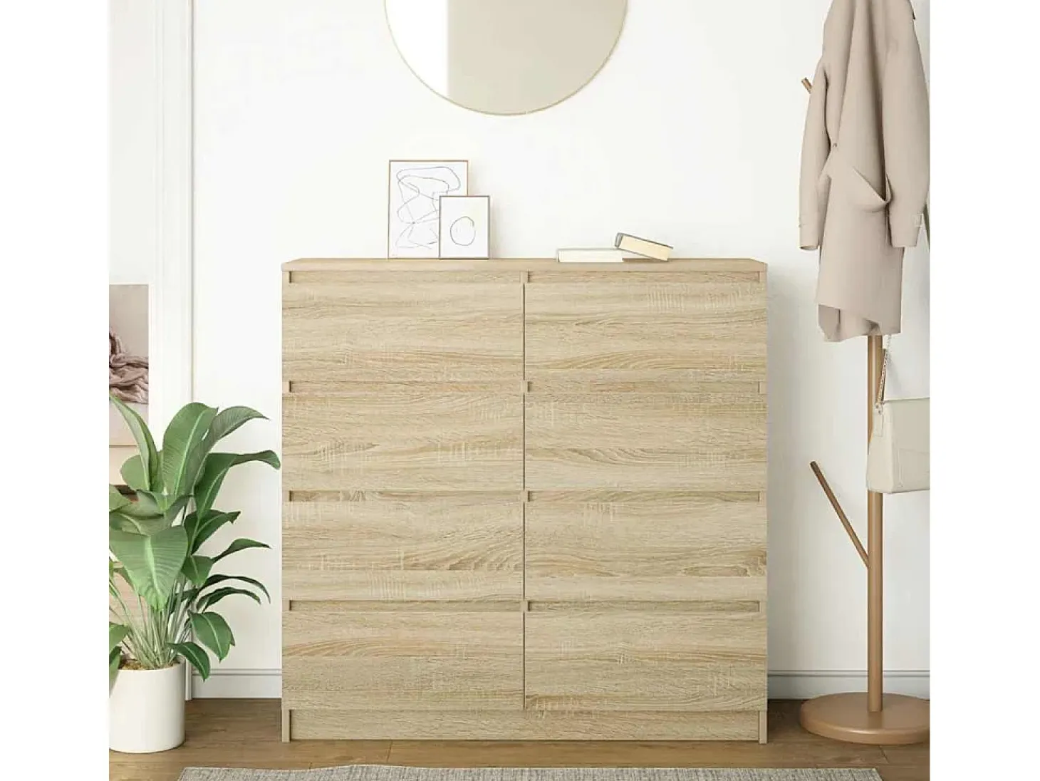 Aparador de madera de ingeniería roble Sonoma 100x35x99 cm