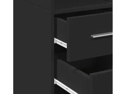 Aparador de madera de ingeniería negro 30x42,5x185 cm