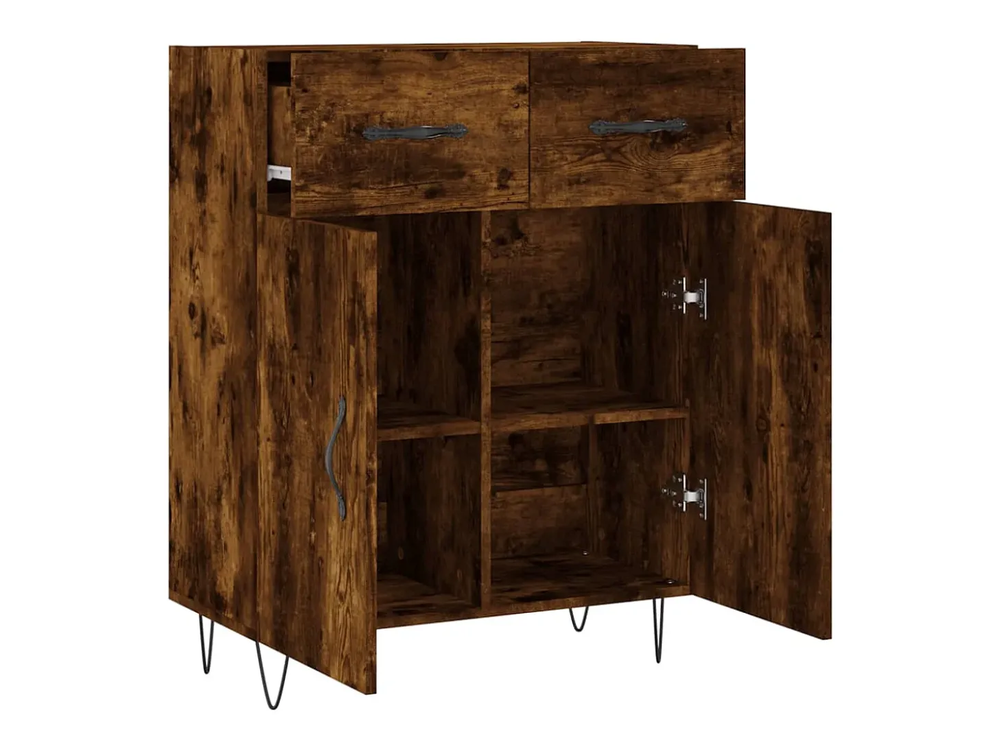 Aparador de madera de ingeniería roble ahumado 69,5x34x90 cm