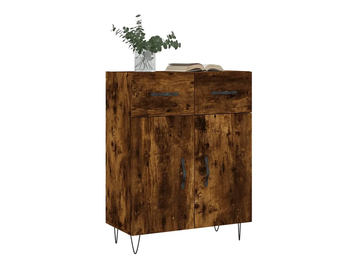 Aparador de madera de ingeniería roble ahumado 69,5x34x90 cm