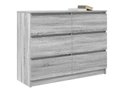 Aparador de madera de ingeniería gris sonoma 100x35x76 cm
