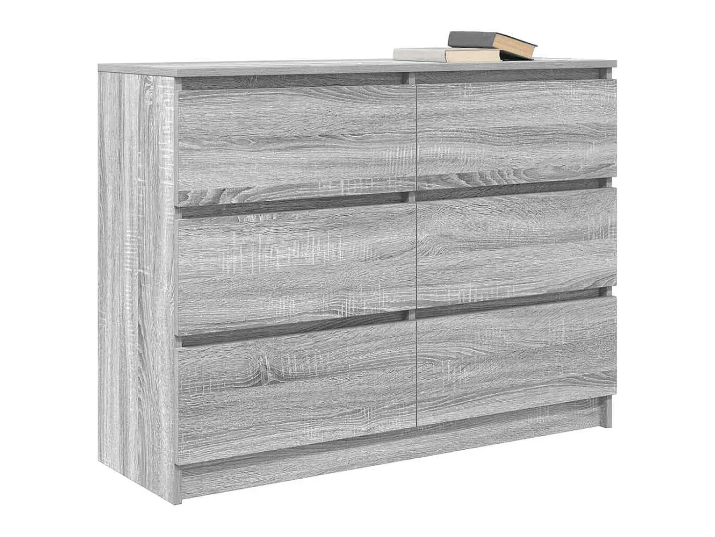 Aparador de madera de ingeniería gris sonoma 100x35x76 cm