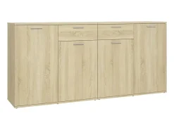 Aparador de madera de ingeniería roble Sonoma 160x36x75 cm ES71472