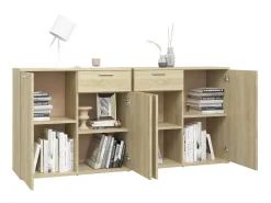 Aparador de madera de ingeniería roble Sonoma 160x36x75 cm ES71472