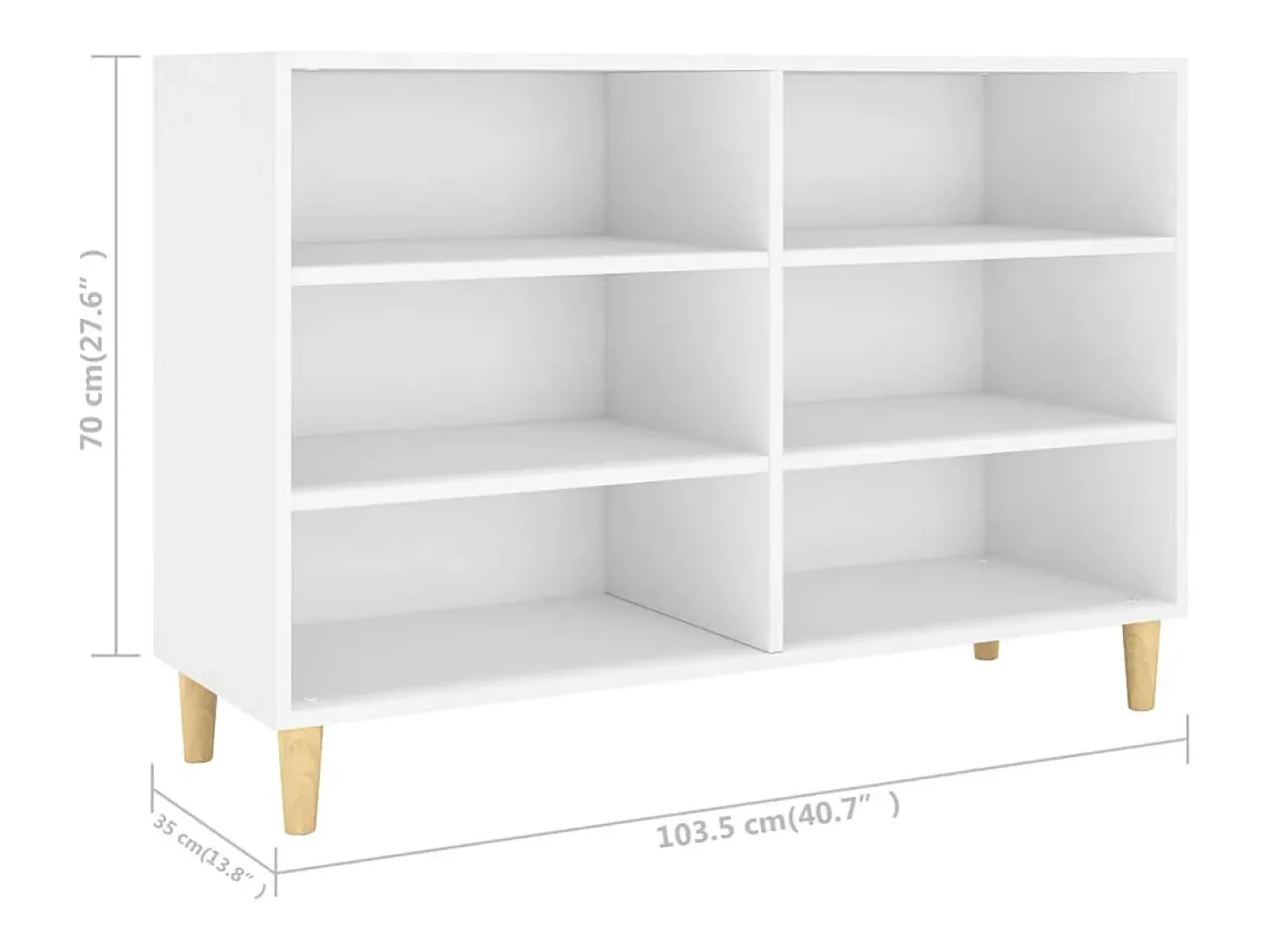Aparador de madera de ingeniería blanco 103,5x35x70 cm