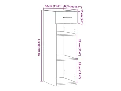 Aparador de madera de ingeniería gris Sonoma 30x42,5x93 cm