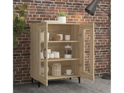 Aparador de madera de ingeniería roble Sonoma 69,5x34x90 cm ES52766