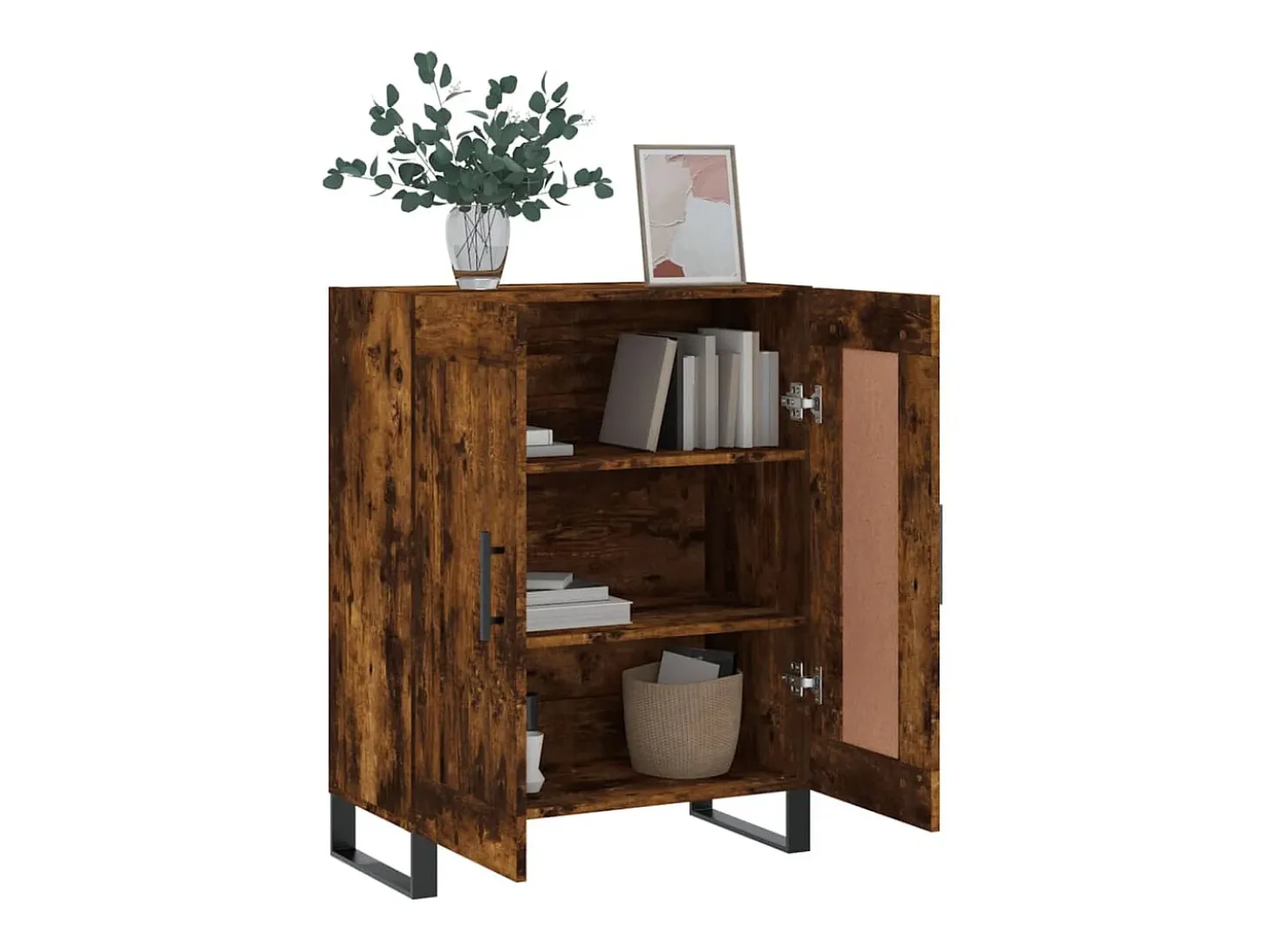 Aparador de madera de ingeniería roble ahumado 69,5x34x90 cm