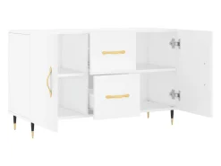 Aparador de madera de ingeniería blanco 100x36x60 cm