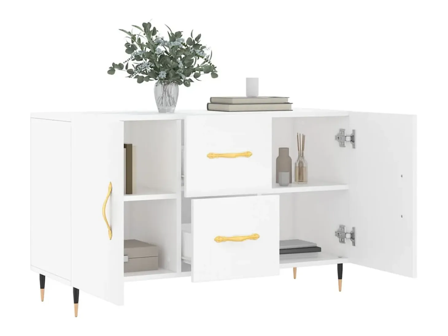 Aparador de madera de ingeniería blanco 100x36x60 cm