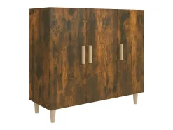 Aparador de madera de ingeniería roble ahumado 90x34x80 cm