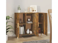 Aparador de madera de ingeniería roble ahumado 90x34x80 cm