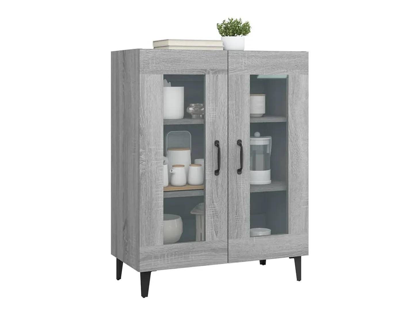 Aparador de madera de ingeniería gris Sonoma 69,5x34x90 cm ES38216