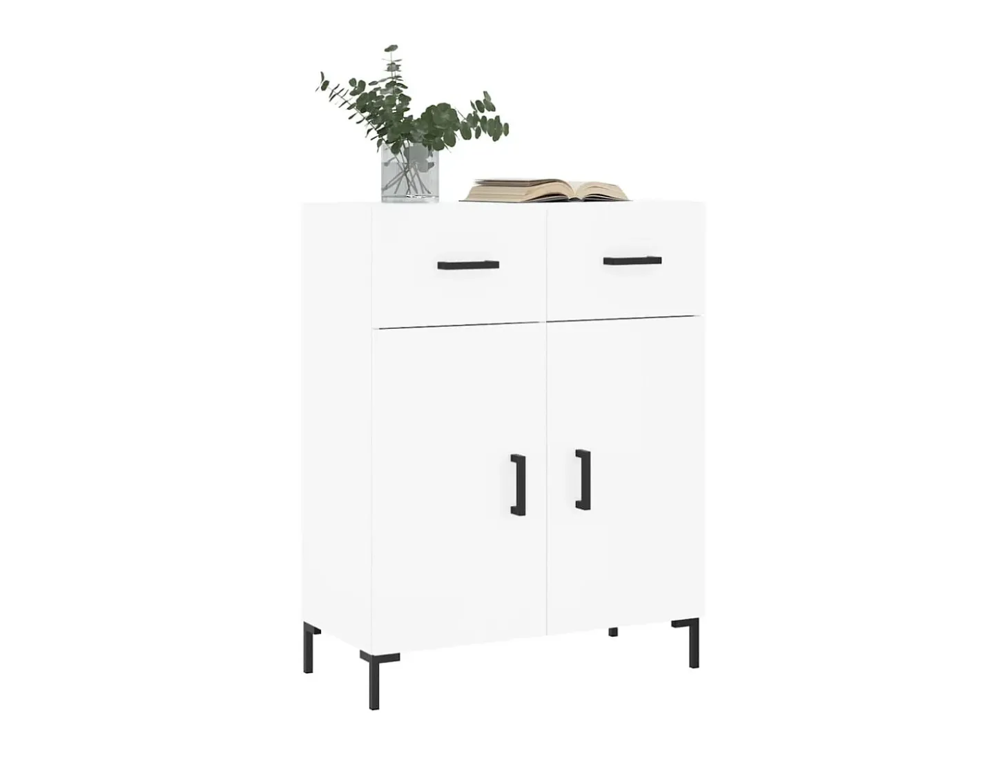 Aparador de madera de ingeniería blanco 69,5x34x90 cm ES78090