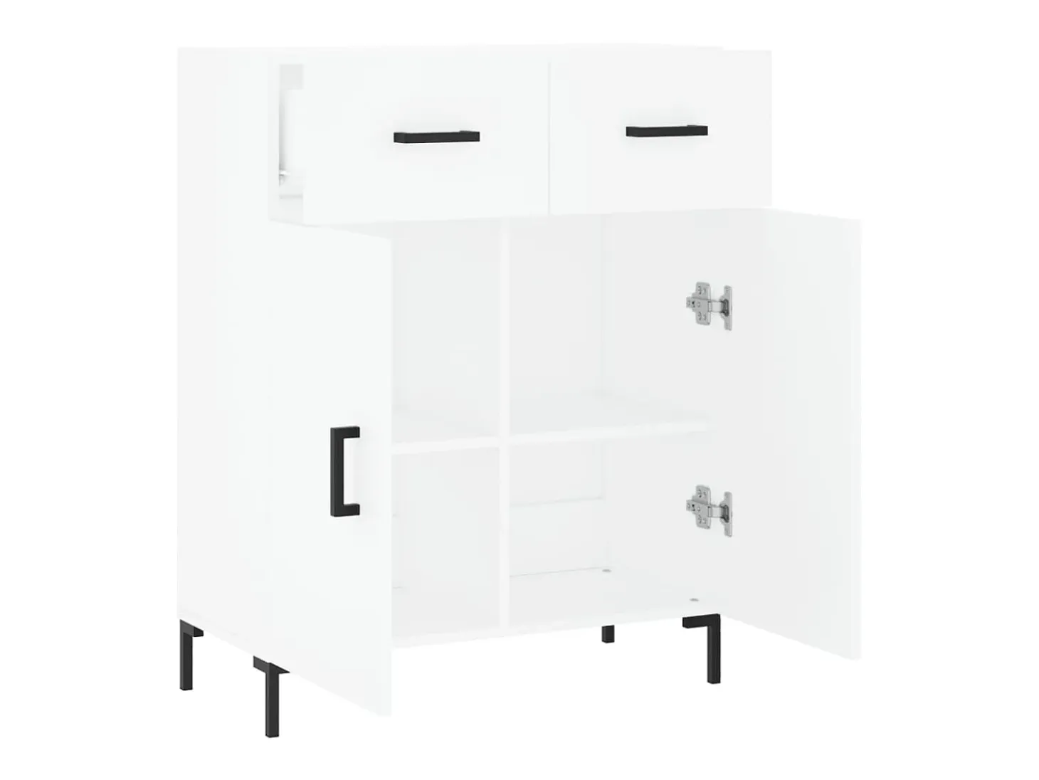 Aparador de madera de ingeniería blanco 69,5x34x90 cm ES78090
