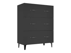 Aparador de madera de ingeniería negro 69,5x34x90 cm