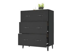 Aparador de madera de ingeniería negro 69,5x34x90 cm
