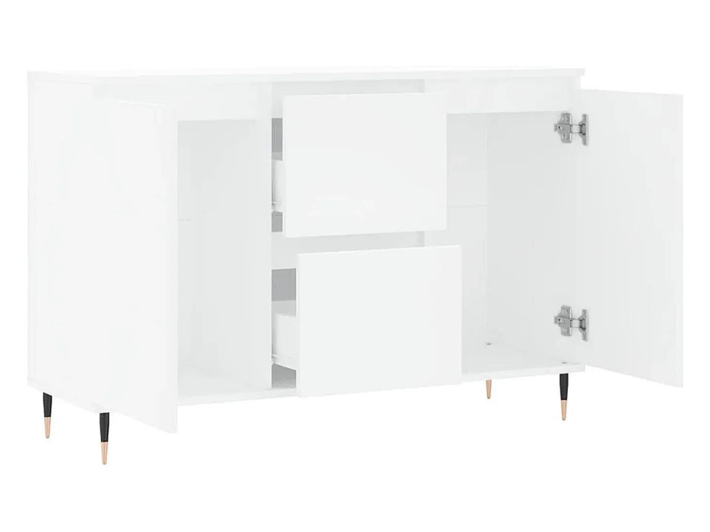 Aparador de madera de ingeniería blanco 101,5x35x70 cm