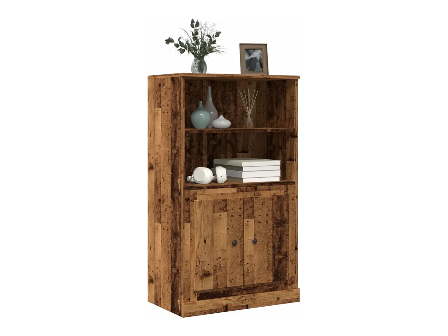 Aparador de madera de ingeniería envejecido 60x35,5x103,5 cm