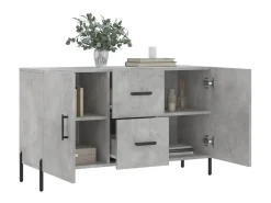 Aparador de madera de ingeniería gris hormigón 100x36x60 cm